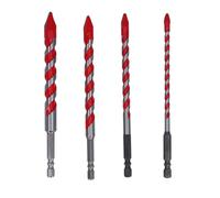 Set di Punte Trapano Elicoidali Eccentriche 4 Pezzi Set di Punte Trapano con Codolo Esagonale 150 Mm con Scatola di Immagazzinaggio per la Perforazione del Vetro in