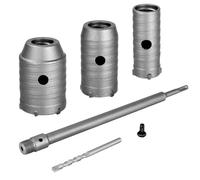 Set di Punte Trapano Muro da con Impugnatura SDS Plus con Carotatrice a Tazza per Muro Calcestruzzo da 30 40 50 mm per la Realizzazione di Fori in Blocchi di Cemento e Pareti