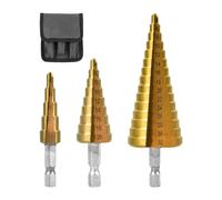 Set di punte triangolari in metallo con custodia in nylon nero, set di punte a gradini, taglierina per legna da ardere, spaccalegna portatile, set di punte da taglio (oro)