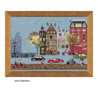 RIOLIS-Kit per Punto Croce, Soggetto: Ciclo Lane Kit11,75 cm x 21 cm, 14 Punti, in Acrilico, Multicolore