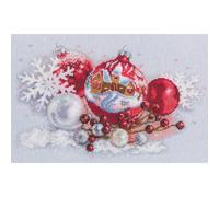 Set di punti croce RTO "Palline di Natale", schema per il conteggio, 29x19cm