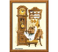 Set di punto croce Riolis "Gatto con orologio", schema di conteggio