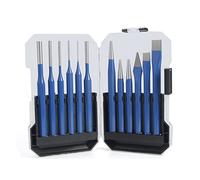 Set di punzoni a percussione multi-dimensione 1/12 pezzi punzonatrice in acciaio legato scalpello rivetto vite segno foro set di strumenti per intaglio del legno (12 pezzi)