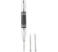 Set di punzoni centrali automatici, punzonatrice centrale regolabile con 2 aghi di ricambio, guida per trapano manuale in acciaio al carbonio per metallo, legno, plastica, argento nero, pezzi