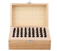 Set di punzoni in acciaio da 4 mm, 36 pezzi, utensile a matrice per lettere dell’alfabeto e numeri, kit di stampaggio manuale in acciaio al carbonio con scatola in legno per la