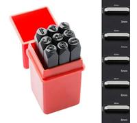 Set di punzoni in lega di acciaio con numeri e lettere, per lavori in metallo, pelle, legno, con 9 pezzi, per gioielli e progetti artistici (8 mm)