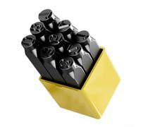 Set di punzoni numerici 0-8 in acciaio al carbonio (digitale 5 mm) | Sette opzioni di altezza, gamma da 3 mm a 12,5 mm, adattabile per progetti, materiale metallico, finitura nera