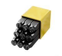 Set di punzoni numerici 0-8 in acciaio al carbonio (digitale 6 mm) | Sette opzioni di altezza, gamma da 3 mm a 12,5 mm, adattabile per progetti, materiale metallico, finitura nera