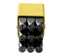 Set di punzoni numerici 0-8 in acciaio al carbonio (il numero 12,5 mm) | Sette opzioni di altezza, gamma da 3 mm a 12,5 mm, adattabile per progetti, materiale metallico, finitura nera