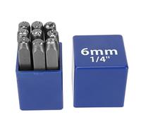 Set di Punzoni Numerici in Metallo, 9 Pezzi 6mm Set Punzoni Numerici in Acciaio Professionale con Scatola Portaoggetti per Lmprinting Metallo Plastica Legno Pelle