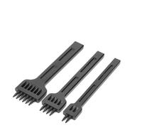 Set di punzoni per pelle, scalpello in acciaio 3 pezzi con spaziatura di 4 mm, punzoni a testa tonda per lavorazione della pelle di base e cucitura a mano