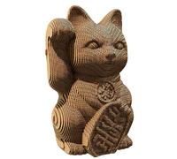 Set di puzzle 3D Cartonic - Lucky Cat - Il cartone si trasforma in una figura in rilievo - tutte le età - 93 pezzi Cardboard 3D Jigsaw Puzzle