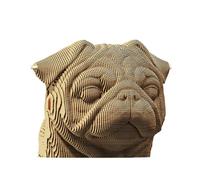 Set di puzzle 3D Cartonic - Pug - Dog - Puzzle 3D in cartone - Il cartone si trasforma in una figura in rilievo - tutte le età - 96 pezzi Cardboard 3D Jigsaw Puzzle
