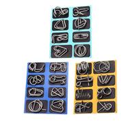 Set di puzzle 3D in metallo - 24 pezzi Brain Teaser, Reverse Thinking Physics Game | Untangling Ring Puzzle with Carrying Bag For Children Boys Girls