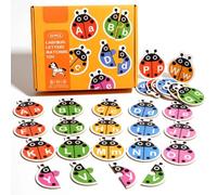 Set di puzzle con abbinamento delle lettere dell'alfabeto, puzzle con animali in cubi di legno 3D, carte puzzle double-face con animali e frutta, giocattolo educativo regalo per bambine (A#)
