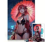 Set di puzzle da 1000 pezzi con donna sexy e dettagli neri, ideale per adulti, regalo, gioco di abilità mentale, divertimento tranquillo, design da assemblare, 38x52cm