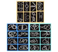 Set Di Puzzle Di Filo - Giocattolo Magico Anello Cinese In Metallo | 24 Pezzi Brain Teaser, Logic Challenge Game, Mind Exercing Toy, Educational Skill Builder, Problem Solving Puzzle For Boys Girls