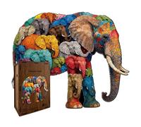 Set di puzzle elefante - set di assemblaggio creativo, motivo artistico da 218 pezzi con taglio dettagliato, materiale in legno ecologico, attività di formazione mentale, per