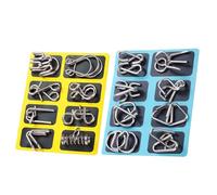 Set di puzzle in filo metallico - Gioco educativo per allenamento cerebrale e sfida mentale | 16 pezzi Test di intelligenza puzzle filo puzzle puzzle per ufficio casa scuola viaggio adolescente