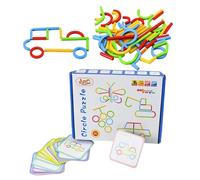 Set di puzzle in legno Gioco di pensiero Anelli Modello Bastoncini Gioco educativo Intelligenza Promozione Ordinamento geometrico Impilabile Giocattolo Educazione per bambini Scuola Casa Aula Regalo d