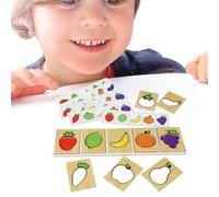 Set di puzzle in legno naturale e vegetale per bambini - Colore non tossico a base d'acqua, giocattoli di selezione per bambini dai 3 anni in su, compito di pensiero interattivo, gioco di logica