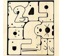 Set di puzzle in legno - Puzzle di apprendimento della matematica per, Set di giocattoli educativi per la scuola a casa, conteggio, giocattolo educativo, tabella di apprendimento astratta, J