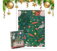 Set di puzzle in legno, puzzle in legno di Natale - di puzzle albero di Natale del fumetto,Set di puzzle portatile 1000X, set di puzzle di festa per le capacità motorie