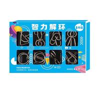 Set di Puzzle in Metallo,8-Piece Disentanglemen Iron Link Unlock Interlock Game - Mind Logic IQ Game Test Toy, Unlock Interlock Game Rompicapo Puzzle Smooth IQ Test