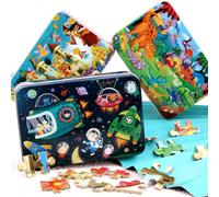 Set di puzzle per bambini - Puzzle a tema cartone animato (dinosauro, sirena, autopompa, spazio, fiaba, barca), giocattoli educativi adatti per bambini in età prescolare, promuovono lo sviluppo cognit