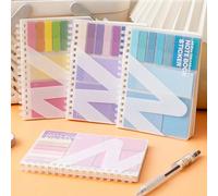 Set di quaderni ad anelli A6 estetici con note adesive e linguette per indice, diario multifunzionale impermeabile, articoli di cartoleria e forniture per ufficio per il ritorno a scuola, agenda Viola