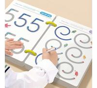 Set di quaderni magici riutilizzabili da 32 pagine | Allenamento per lo sviluppo globale del cervello, allenamento del controllo della penna e quaderno di esercizi per l'educazione al disegno | Appren