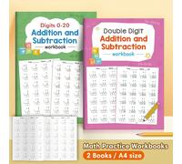 Set di quaderni per esercizi di matematica per bambini, addizione e sottrazione da 0 a 20, quaderno di matematica con equazioni verticali, libro educativo per l'apprendimento dell'aritmetica, risorse 