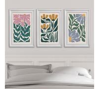 Set di quadri decorativi per testata letto |Q1536| Stampe floreali moderne