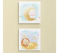 Set di Quadri per Cameretta "Dolci Sogni" |Q1293| Stampe su Tela per Bambini