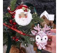 Set di quattro ornamenti da appendere all'albero di Natale con pupazzo di neve 3D e decorazioni natalizie per uso stagionale