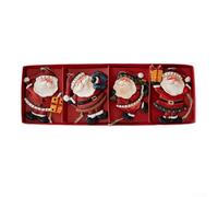 Set di quattro ornamenti natalizi in resina con Babbo Natale e pupazzo di neve per decorazioni per casa e albero di Natale (B anziani)