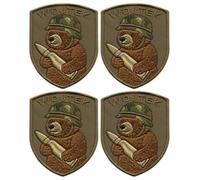 Set di quattro - Patchion Corporal WOJTEK The Soldier Bear, retro termoadesivo - Toppa ricamata/distintiva/emblema