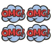 Set Di Quattro - Patchion Fumetto - OMG Oh Mio Dio - Cucibile - Ricamo Patch Badge Emblema