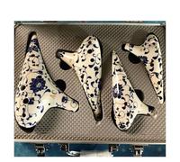 Set Di Quattro Pezzi Per Ocarina Blu E Bianca AC/SF/SG/SC A 12 Fori Con Valigia In Alluminio Ocarinawind