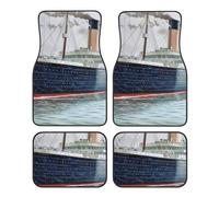 Set di quattro tappetini per auto con design Titanic, comprensivo di tappetini anteriori e posteriori in moquette, compatibile con tutti gli accessori del veicolo.
