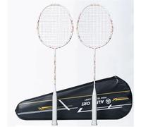 Set di racchette da badminton da uomo e donna, 10,9-14,5 kg, 6U 100% fibra di carbonio, con albero medio T800 con borsa o in scatola (2 pezzi bianchi con borsa)