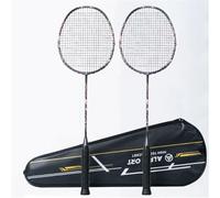 Set di racchette da badminton da uomo e donna, 10,9-14,5 kg, 6U 100% fibra di carbonio, con albero medio T800, con borsa per racchette da badminton o in scatola (2 pezzi, nero con borsa)