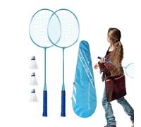 Set di racchette da badminton, set di racchette da badminton professionali, leggere, con impugnatura a tampone altamente elastica per famiglia, amici, bambini, adulti, compleanno