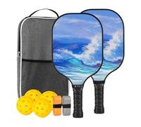 Set di racchette da pickleball, leggere, in fibra di vetro, professionali, ergonomiche, per esercizi al chiuso, ragazzi, casa, donne, uomini, ragazze, sport all'aperto