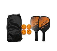 Set di racchette da pickleball, leggere, portatili, in legno + plastica, con 2 racchette, 4 palline, 1 borsa per riporre il divertimento sportivo in qualsiasi luogo