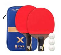 Set di racchette da ping pong in carbonio a 6 stelle aggiornate professionale potente con eccellente controllo 2 racchette 3 palline custodia per allenamento