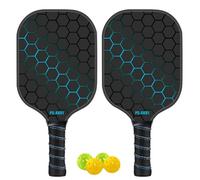 Set di racchette professionali per cetriolo | racchette in fibra di vetro con 4 palline per e pagaia, 2 racchette per gioco all'aperto | Set di colpi e palle di p