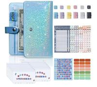 Set di raccoglitori per bilancio, buste per contanti, formato A6, blocco note Spark, elegante con cerniera, cartella per il monitoraggio dei soldi, libro compatto per ufficio, scuola