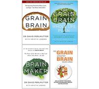 Set di raccolta di 4 libri di David Perlmutter (Grain Brain, The Grain Brain Whole Life Plan, Brain Maker e No Grain, Smarter Brain)