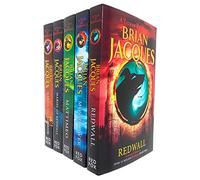Set di raccolta di libri della serie 5 di Brian Jacques Redwall (Redwall, Mossflower, Mattimeo, Mariel of Redwall e Martin il Guerriero)